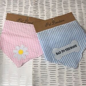 Pet bandanas pink and blue NWT